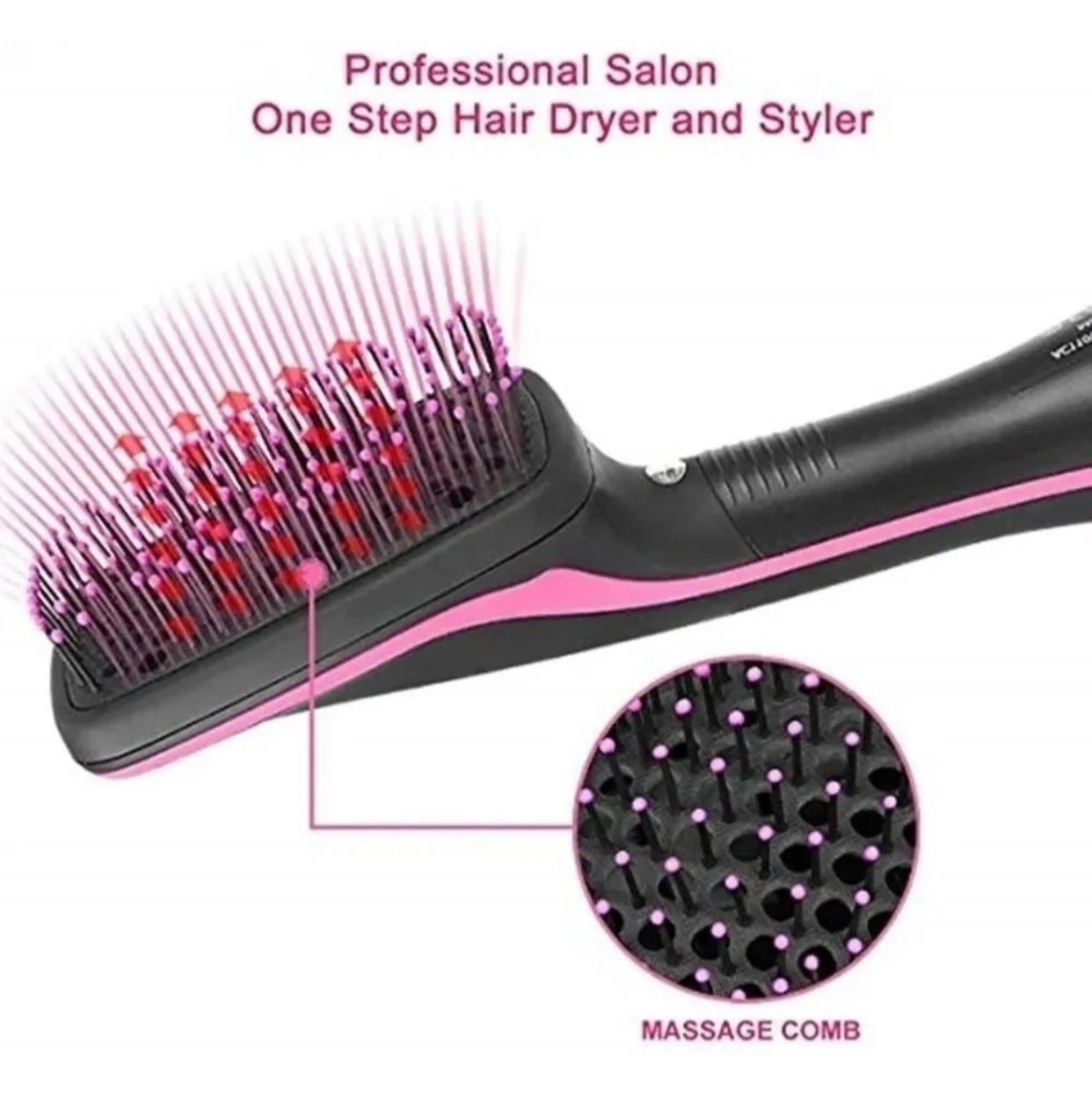Cepillo Secador Voluminizador One-step Hair Dry Plano Negro